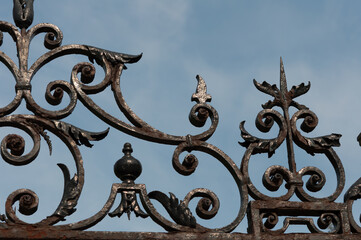 wrought iron fence detail