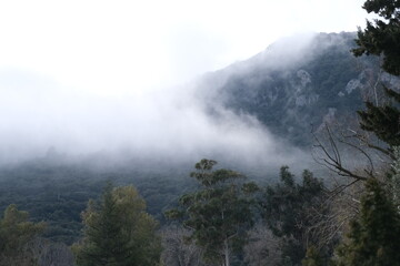 Fototapeta na wymiar Mallorca Berge Nebel