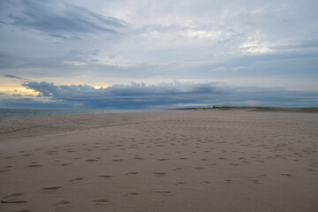 Fototapeta na wymiar lonely beach at dusk