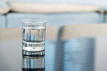 Glass of water on the table
