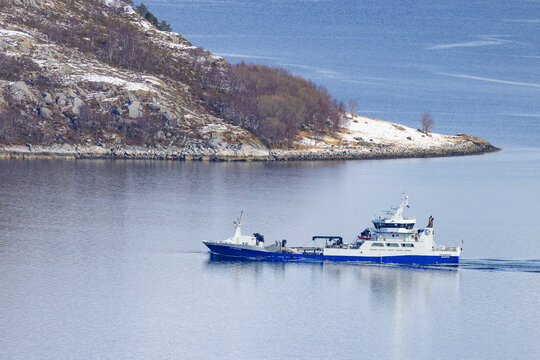MS &laquo;Ro Master&raquo; is a Norwegian wellboat built in 2007 Here Velfjord,Helgeland,Northern Norway,scandinavia,Europe