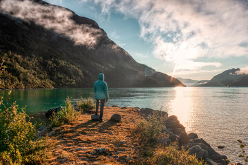 Cold morning sunshine in the Norwegian mountains