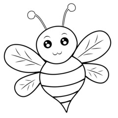 bee cartoon character coloring page