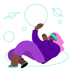 woman chooses a meta universe for herself