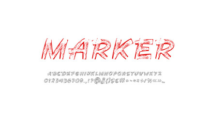 Fototapeta na wymiar Brush handwritten font, script rough alphabet, calligraphy cursive typeface in the grunge style
