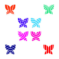 1 set contains 8 pieces of butterfly illustration. This designs created manually and given different colors. Suitable for various purposes such as invitation cards, room decorations, and others