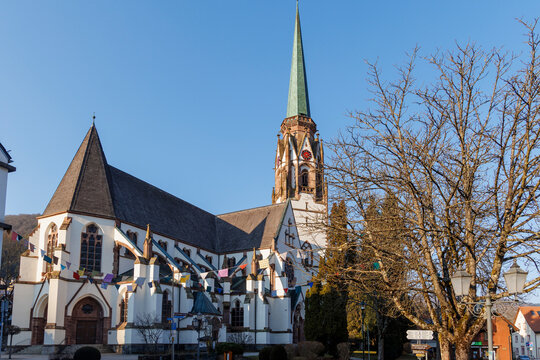 Bell tower of the Roman Catholic parish church of the Assumption of the Virgin Mary in Sch&ouml;nau in the Black Forest