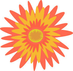 A bright orange flower.. Vector file for designs.
