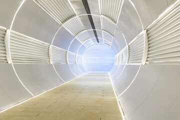 Obraz premium Background of long futuristic tunnel