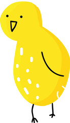 cute simple yellow chick isolated vector hand drawing
