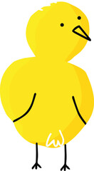 cute simple yellow chick isolated vector hand drawing