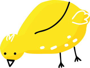 cute simple yellow chick isolated vector hand drawing