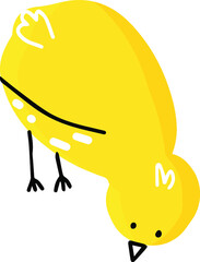 cute simple yellow chick isolated vector hand drawing