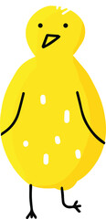 cute simple yellow chick isolated vector hand drawing