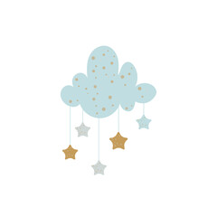 Doodle Vector illustration in boho style for decoration baby shower, birthday invitation, children's party, prints, cards