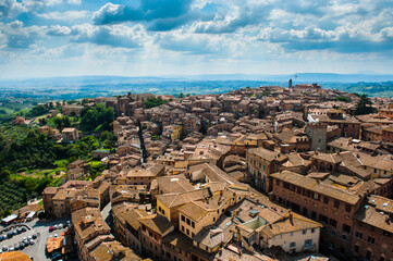 Siena. Image of ancient Italy city, view from the top