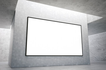 3D render. Blank advertising billboard or screen mockup. Ad and promotion concept
