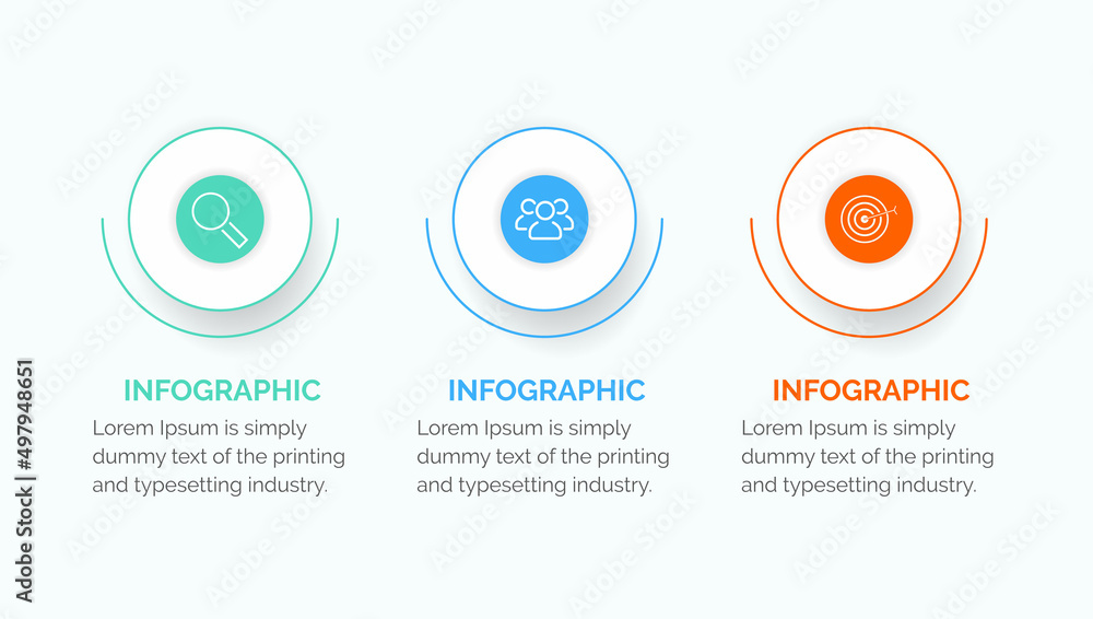 Poster business data visualization. process chart. abstract elements of graph, diagram with 3 steps, option