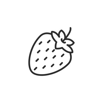 Strawberries thin line icon. Linear symbol. Vector illustration..