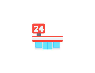 Convenience Store vector flat emoticon. Isolated 24-Hour Store illustration. Corner Shop icon