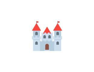Castle vector flat emoticon. Isolated Turrets illustration. European Castle icon © Stalvalki