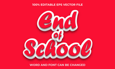 End of School  3d text Effect Style, Editable 3D Text Effect With End of School Text Concept, End of School Editable Text Effect, End of School 3D Text Style,