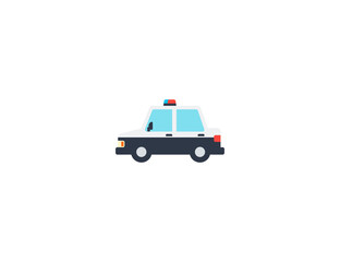 Police Car vector flat emoticon. Isolated Cop Car illustration. Side Of Police Car icon