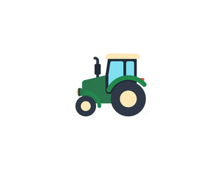 Tractor vector flat emoticon. Isolated Farm illustration. Farming icon