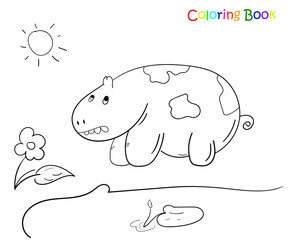 Cute Baby Pig Coloring Book For Kids