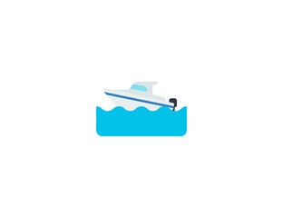 Motor Boat vector flat emoticon. Isolated Motor Boat illustration. Motor Boat icon
