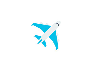 Obraz premium Airplane vector flat emoticon. Isolated Airplane illustration. Airplane icon
