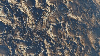 realistic surface of an alien planet, view from the surface of an exo-planet	
