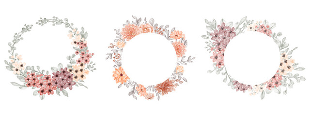 Obraz premium Collection of hand drawn wedding frames with flower arrangements