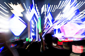 Blur people having fun at the concert
