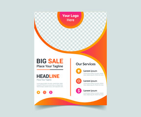 Professional corporate flyer design vector template, perfect for professional business