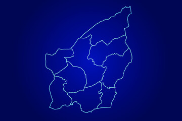 San Marino Map of Abstract High Detailed Glow Blue Map on Dark Background logo illustration	