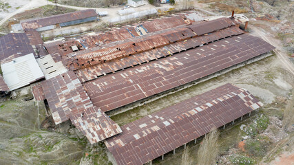 Aerial view of old brick factory in Ankara,TURKEY.