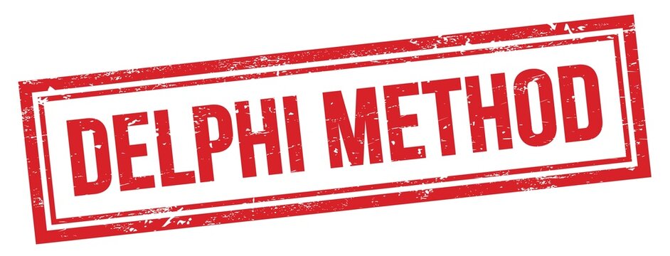 DELPHI METHOD text on red grungy vintage stamp.
