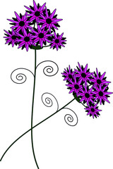 Flowers on twigs. Vector file for designs.