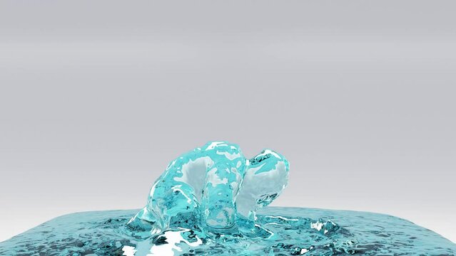 Water Monster Dancing, Hip Hop Dancing, isolated, 3d render