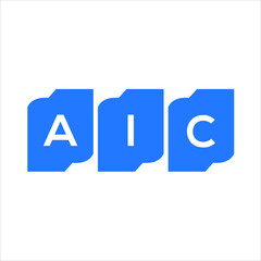 AIC letter logo design on WHITE background. AIC creative initials letter logo concept. AIC letter design.