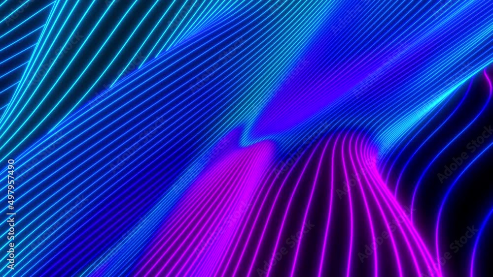 Poster abstract colorful wavy background in bright neon blue and purple colors. modern colorful wallpaper. 