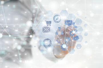 Futuristic in Industry 4.0 and business virtual diagram