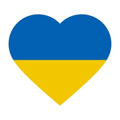 Heart shape with Ukrainian flag. Vector illustration