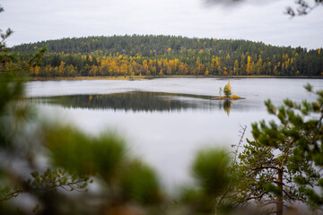 Fototapeta na wymiar Lake in Repovesi National Park in Kouvola, Finland