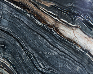 Black marble stone surface for decorative works or texture