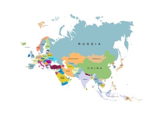 Fototapeta na wymiar Territory of Eurasia. Vector Illustration