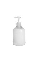 Fototapeta na wymiar Powder plastic white bottle for household chemicals