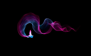 Abstract figure, transparent, bright and airy. The veil is translucent , wavy