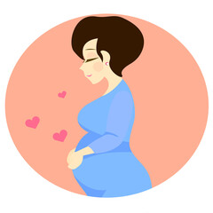 Happy Mother's Day Illustration, pregnant woman, illustration, vector, EPS10